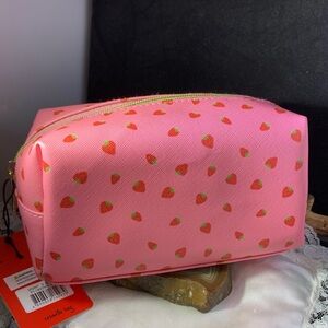 Pink Strawberry Cosmetic Bag New With Tag.